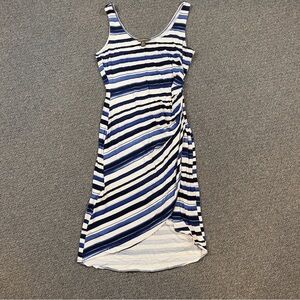 Striped Blue and White Sleeveless Dress
